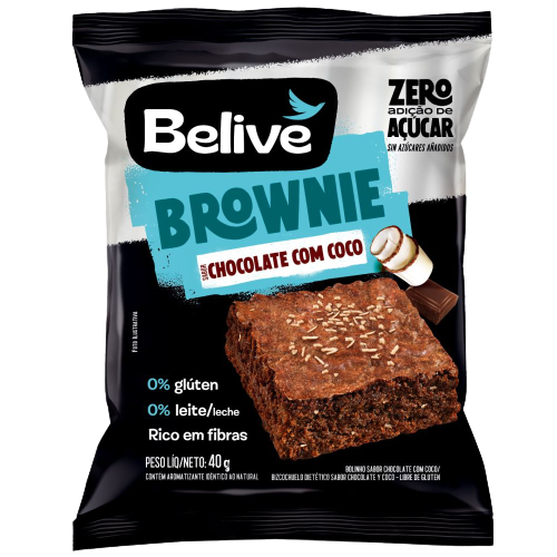 BROWNIE CHOCOLATE COCO 40G BELIVE